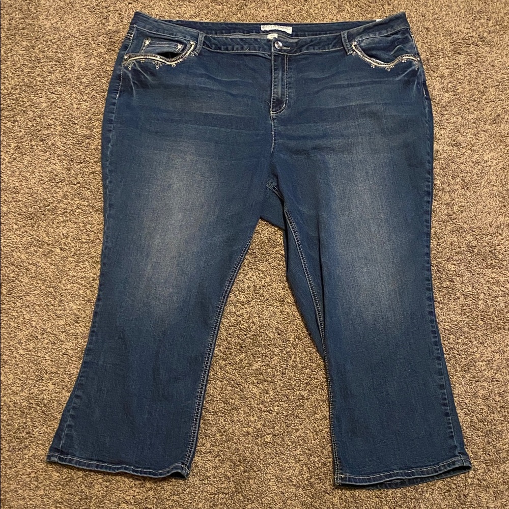 Cato 1946 Denim Embellished Cropped Jeans 28W - Picture 3 of 10